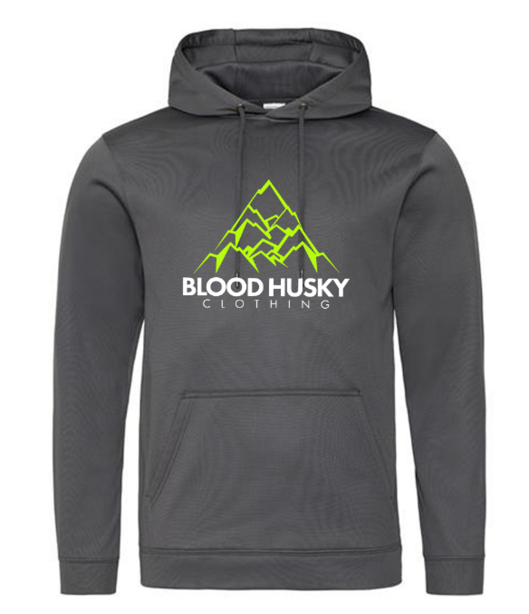 Blood Husky Mountain Grey Hoodie (Neon/White)