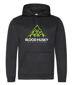 Blood Husky Mountain Black Hoodie (Neon/White)