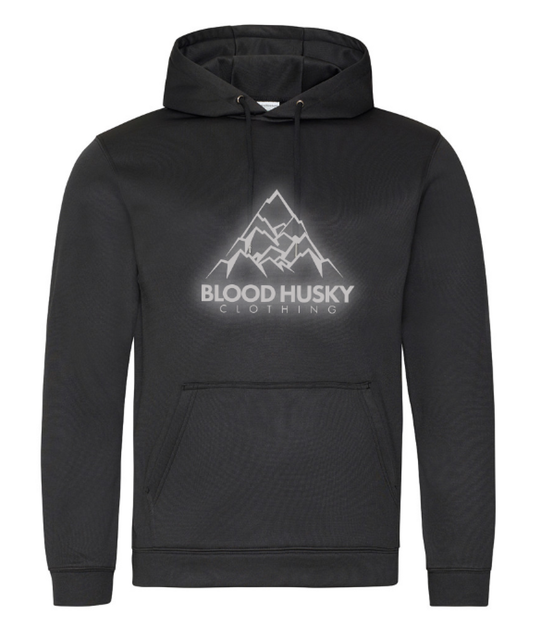 Blood Husky Mountain Black Hoodie (Reflective)